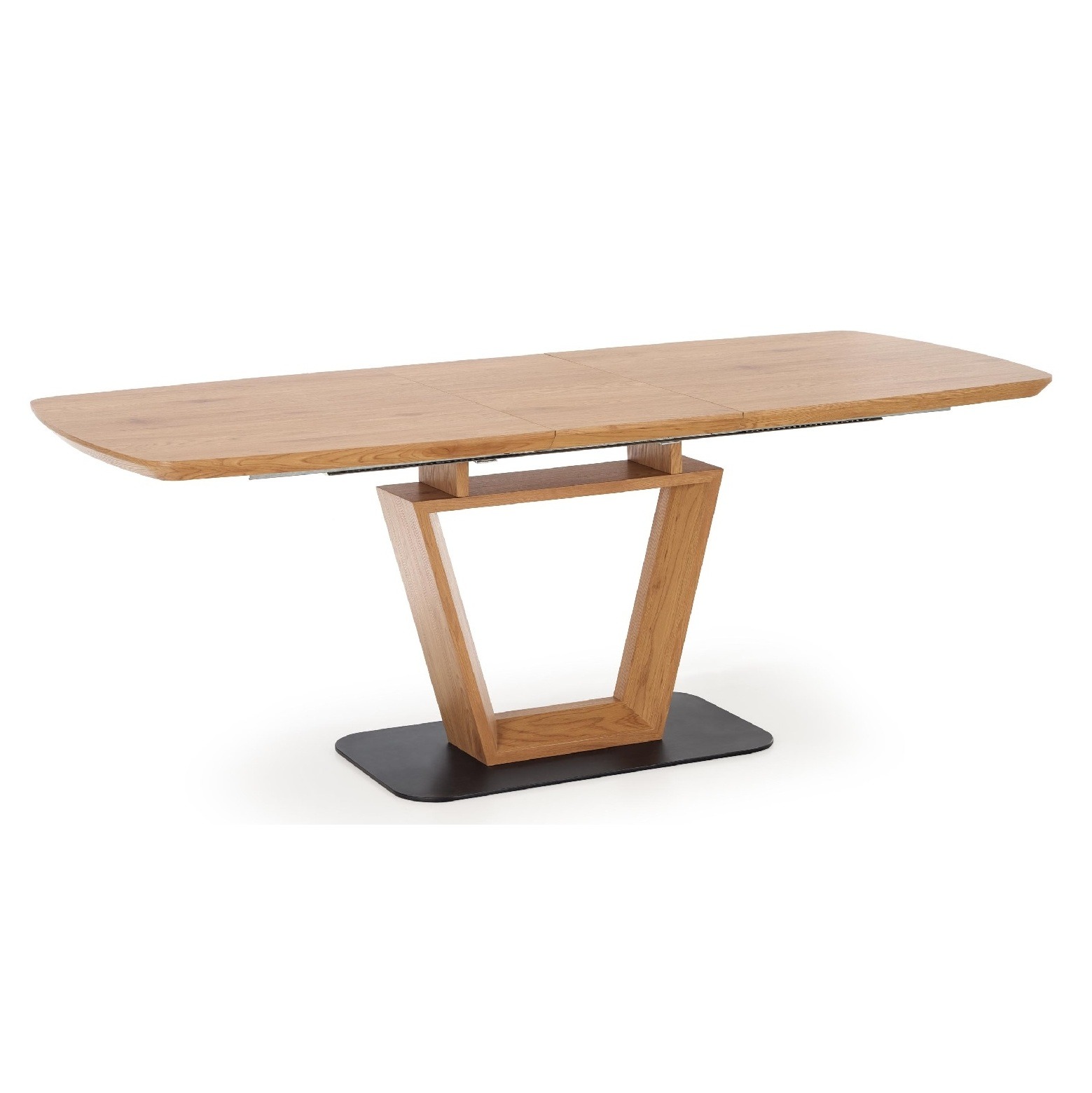 Uitschuifbare eettafel Blacky 160 tot 220cm breed in eiken