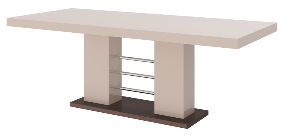 Uitschuifbare Eettafel Linosa 160 tot 260 cm breed in hoogglans cappuccino