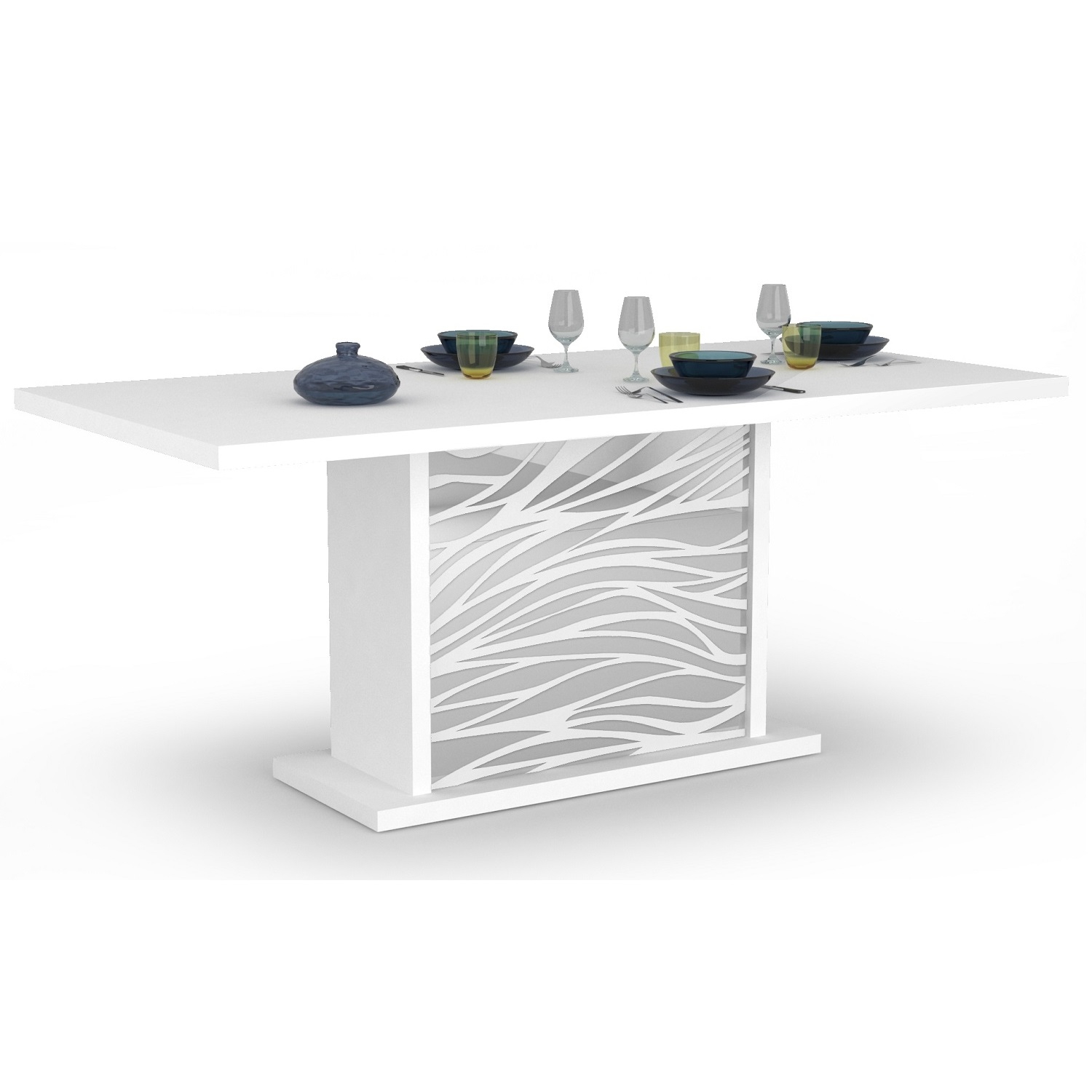 Uitschuifbare eettafel Spirit 180 tot 225 cm breed in hoogglans wit