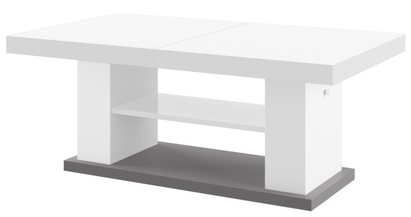 Uitschuifbare salontafel Matera 120 tot 170 cm breed - Hoogglans Wit