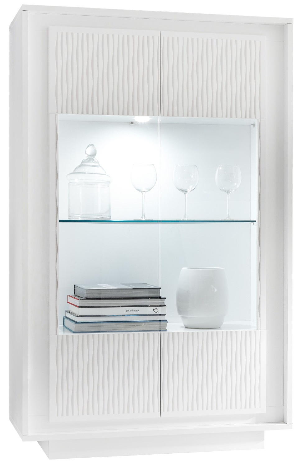 Vitrinekast Malibu 171 cm hoog in wit