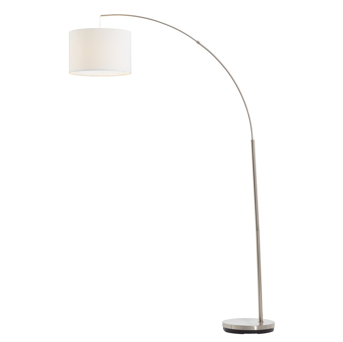 Vloerlamp Charly Satin Chrome-Wit