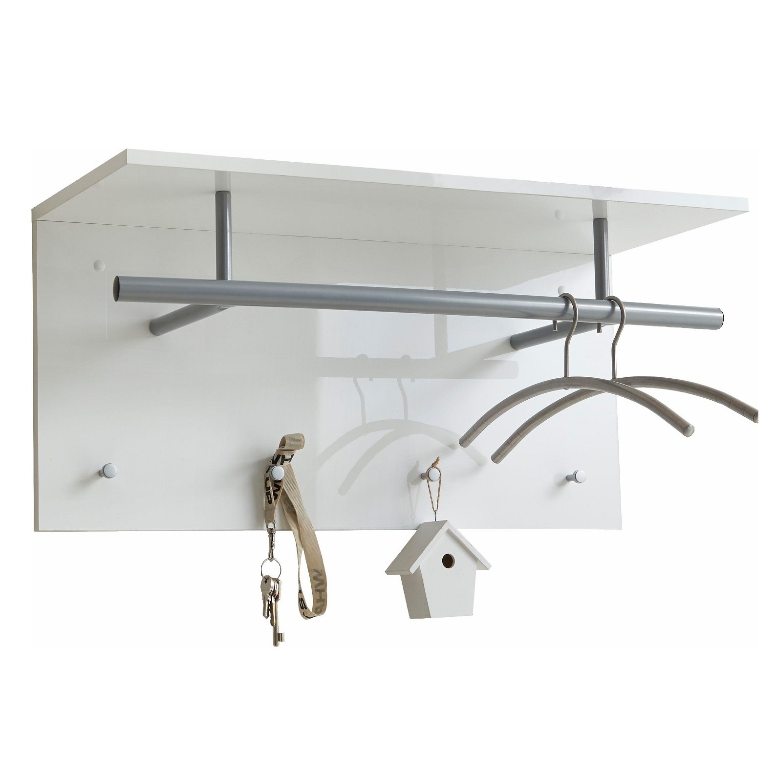 Wandkapstok Spot 72 cm breed in hoogglans wit