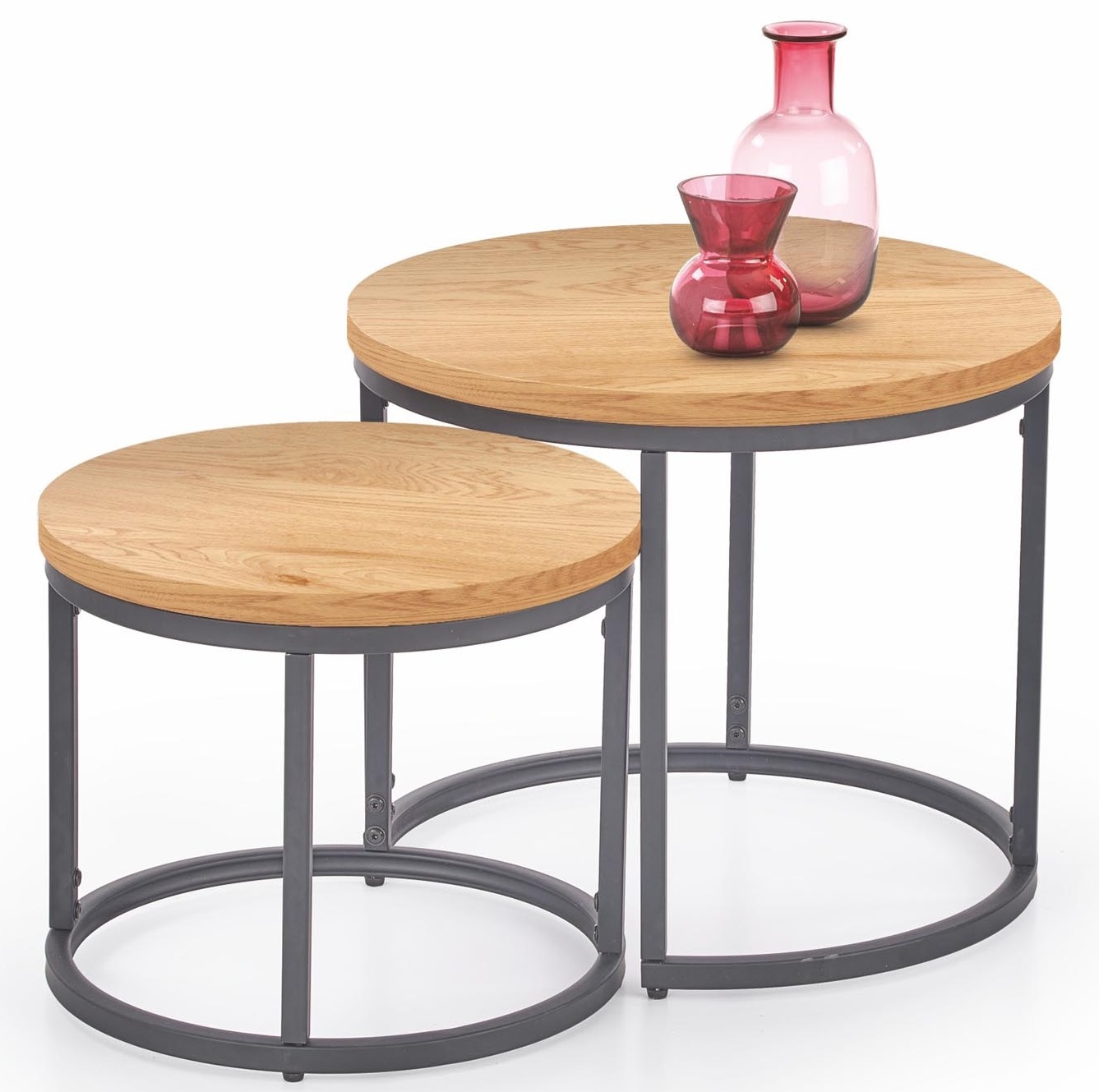 Bijzettafel Set Oreo in goud eiken