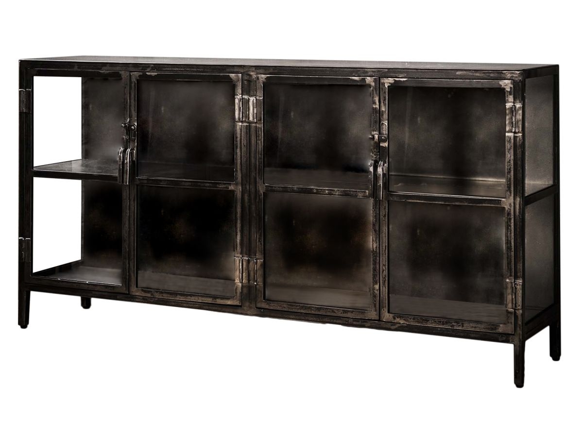 Dressoir Rift metal 4 deuren 180 cm breed
