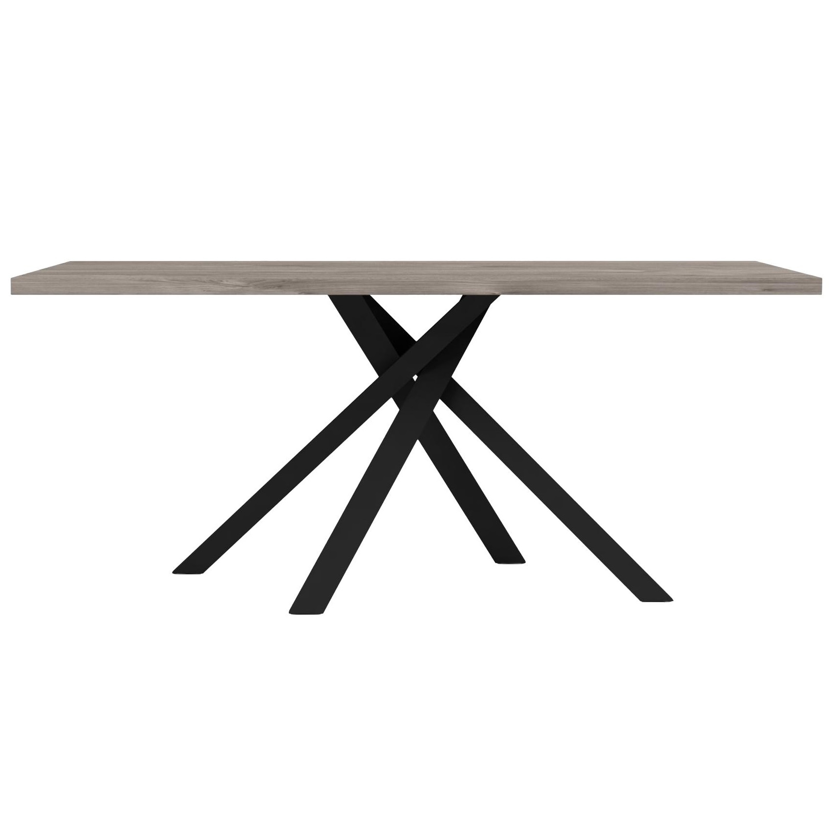 Eettafel snapp X poot 180x100cm grijs eiken met antraciet