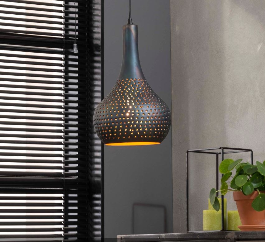 Hanglamp Fee 1LxØ25 in zwart bruin