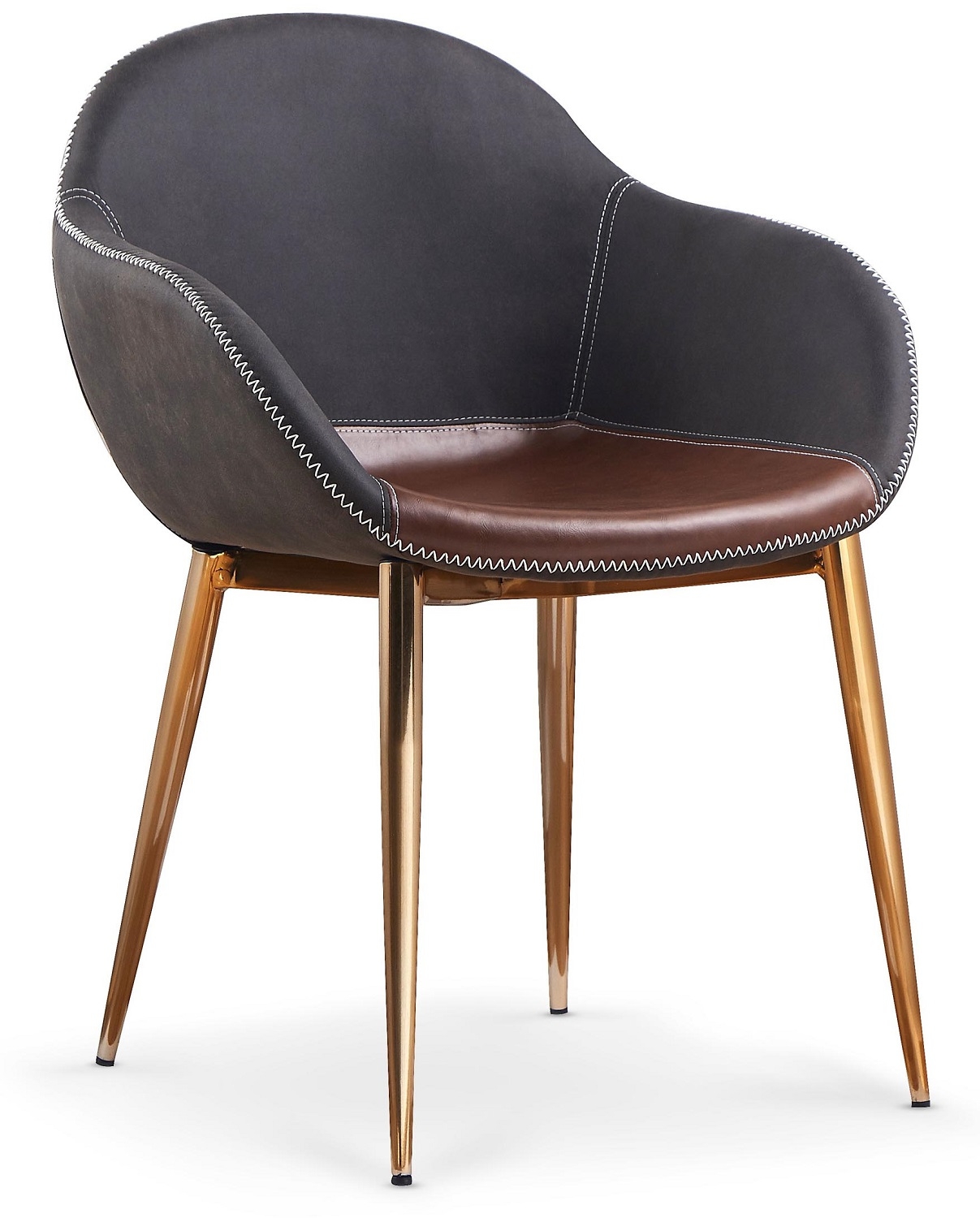 Eetkamerstoel Parker in grijs met bruin