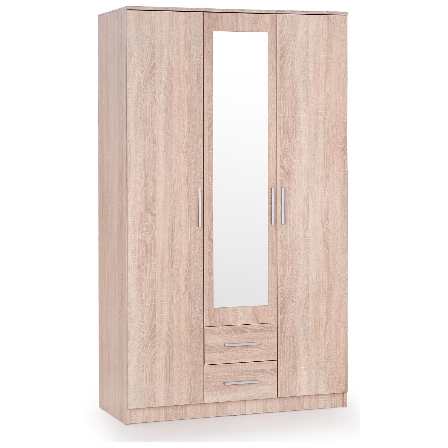 Kledingkast Lima 120 cm breed in sonoma eiken met spiegeldeur