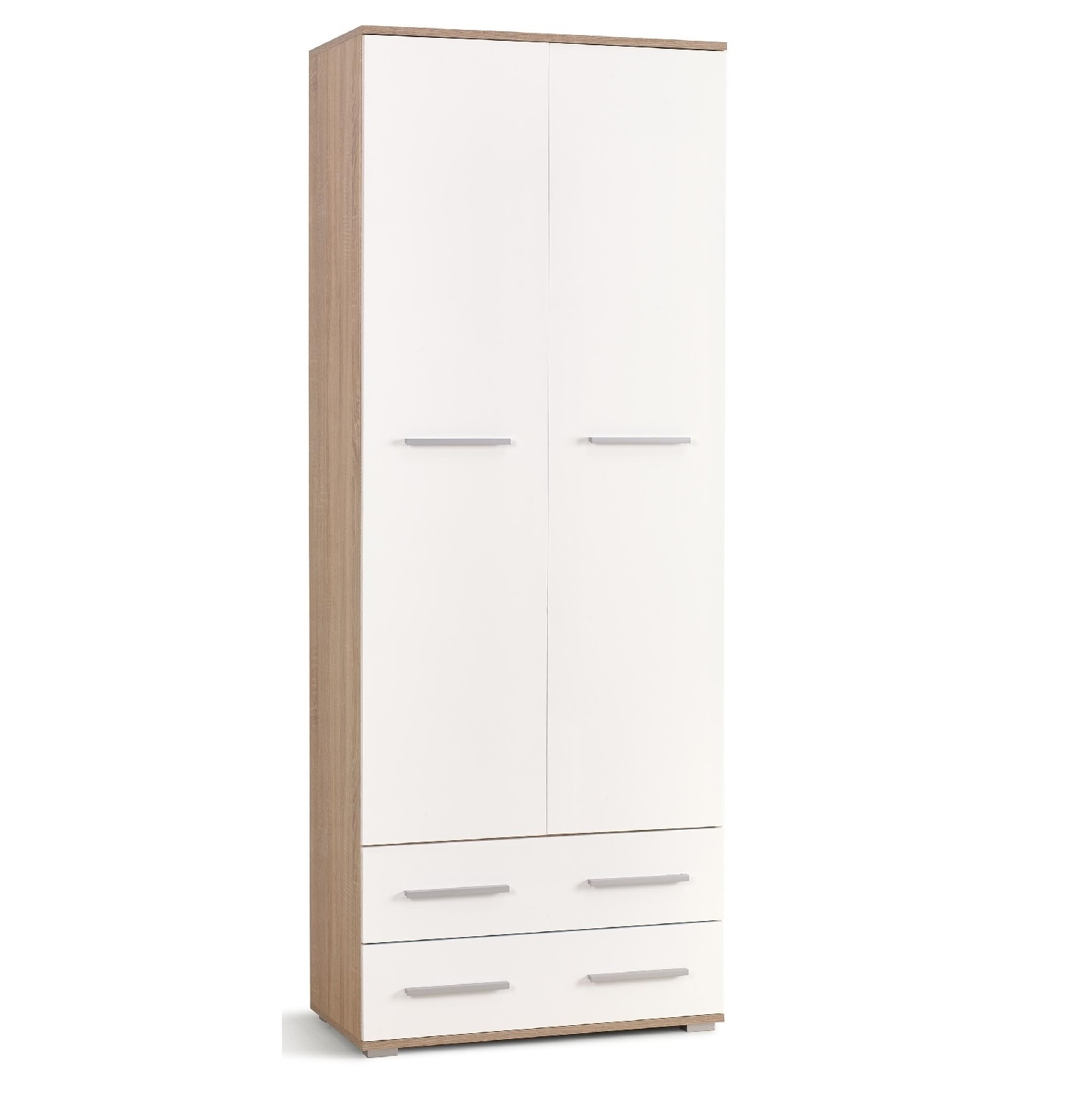 Kledingkast Lima 77 cm breed in sonoma eiken met hoogglans wit