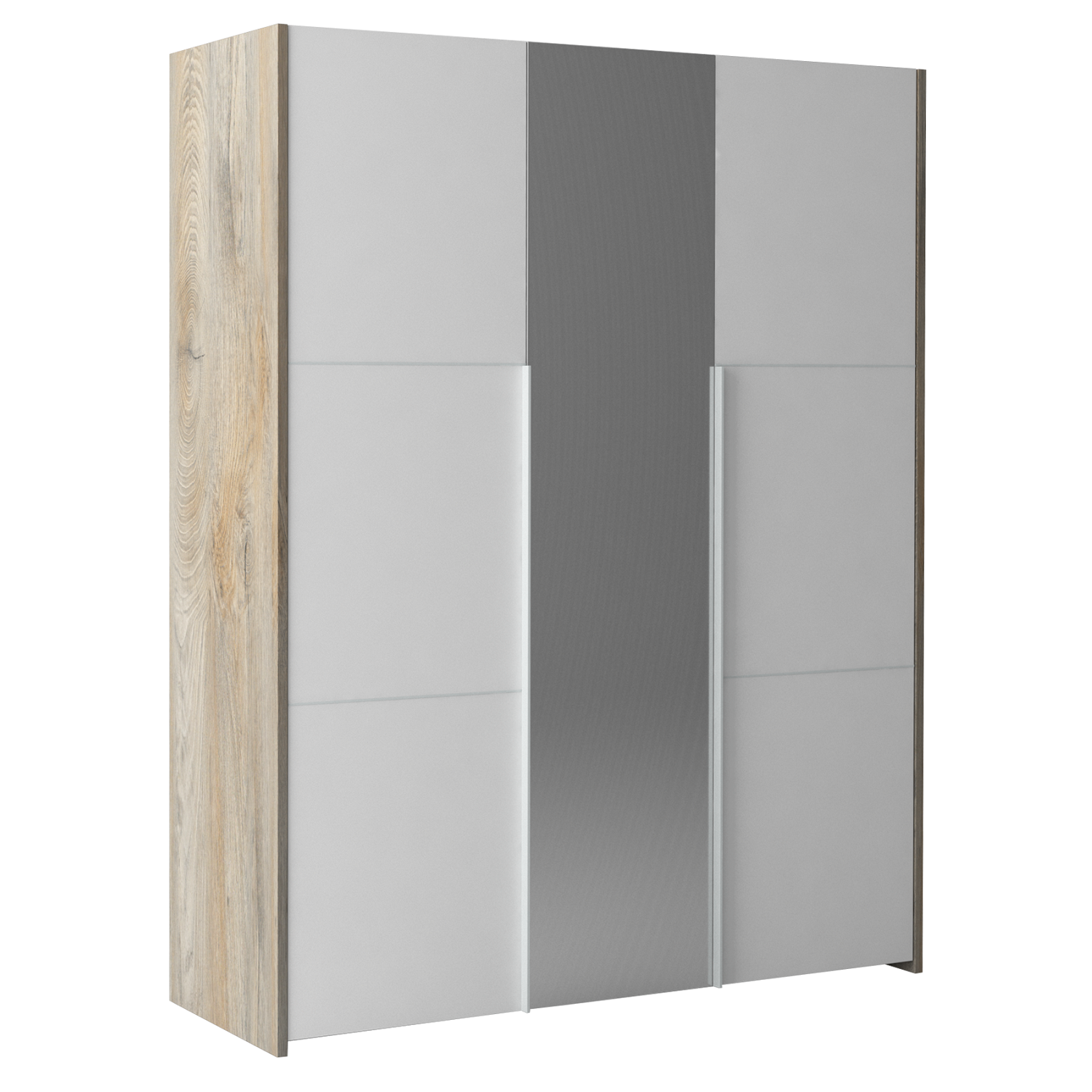 Kledingkast Prado 162 cm breed in endgrain eiken met mat wit