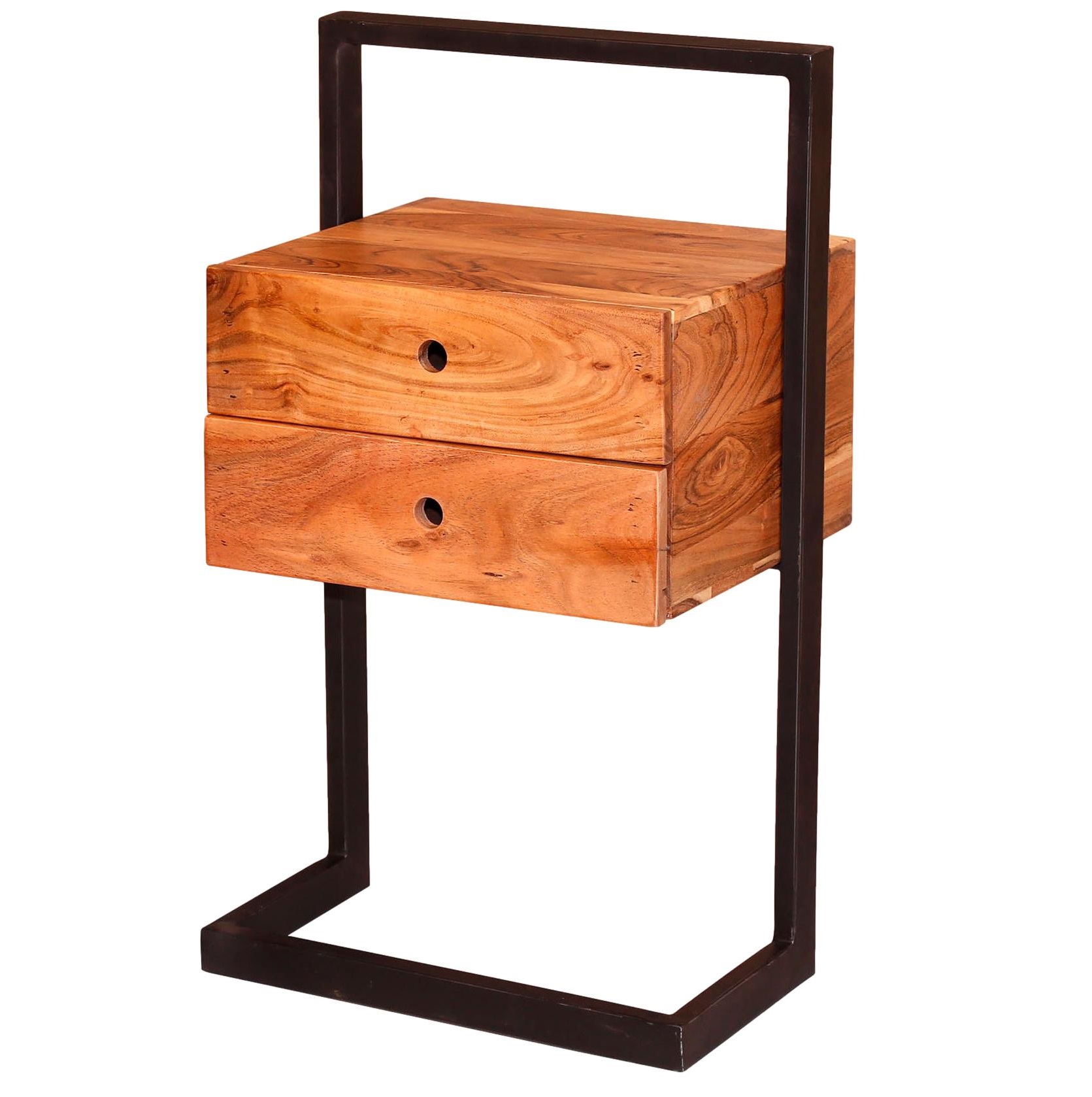 Nachtkastje Rigid 2L 45 cm breed massief acaciahout