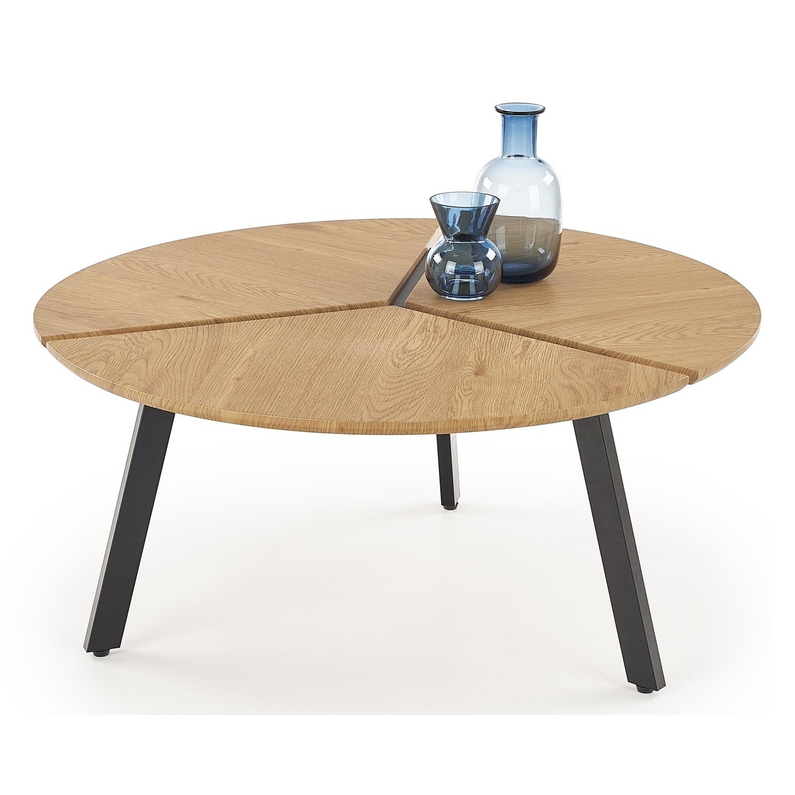 Ronde salontafel Luana 86 cm breed in goud eiken