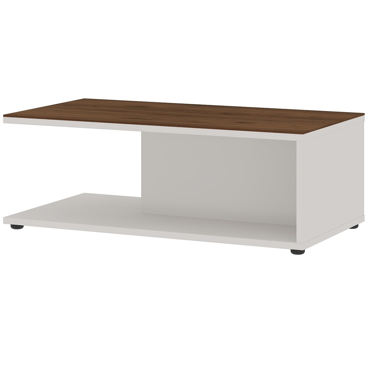 Salontafel California 109 cm breed in cashmere met walnoot