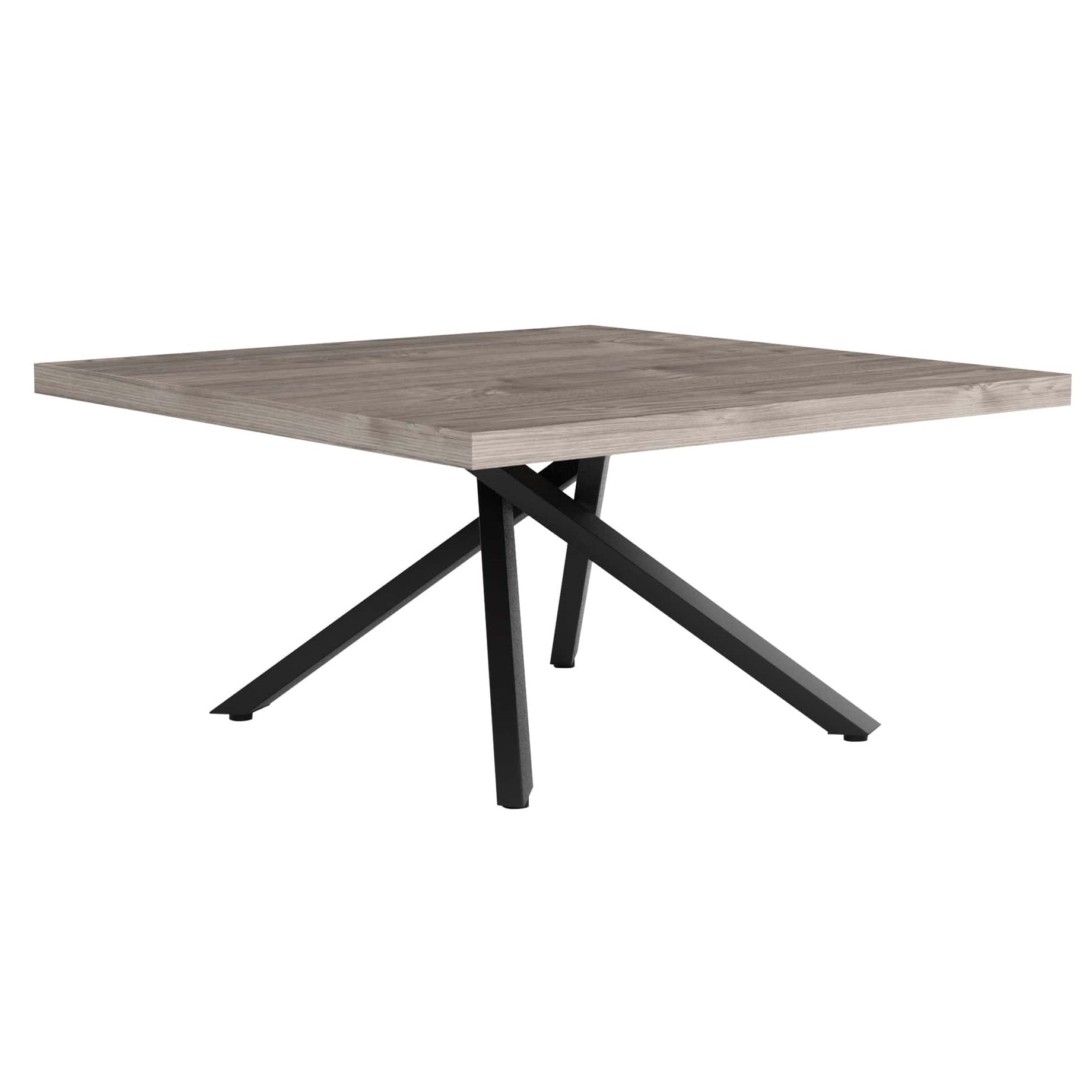 Salontafel snapp X poot 90x90 cm grijs eiken met antraciet