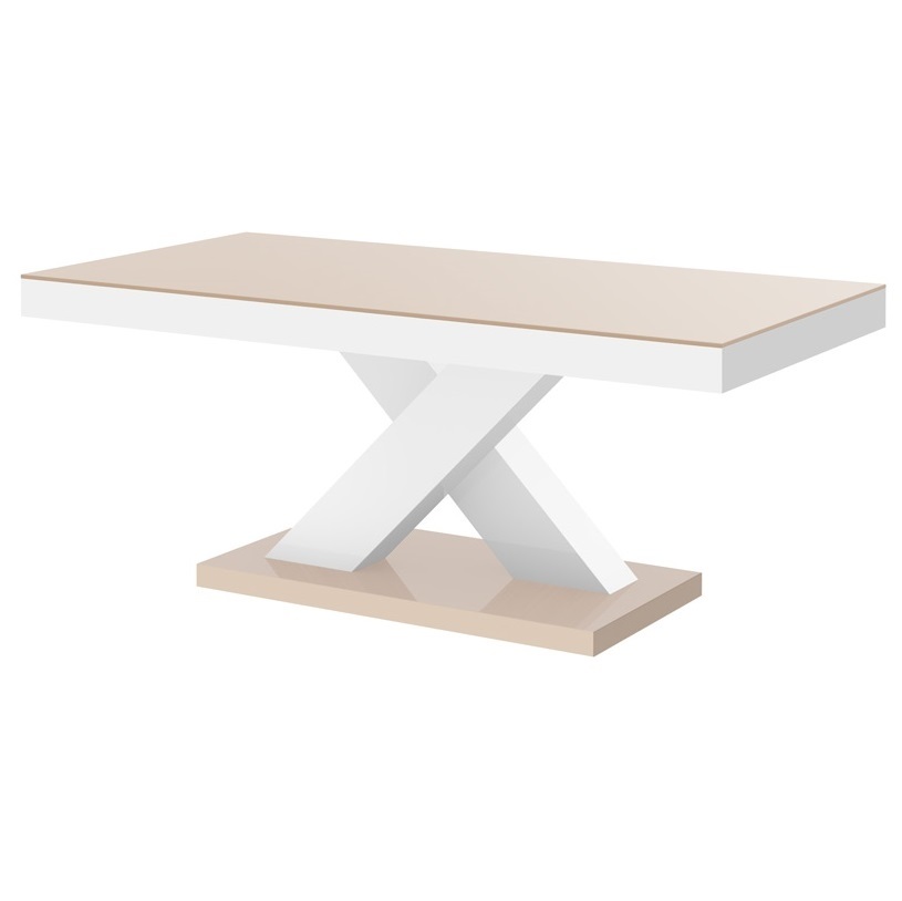 Salontafel Xenon mini 120 cm breed - Hoogglans cappuccino met wit