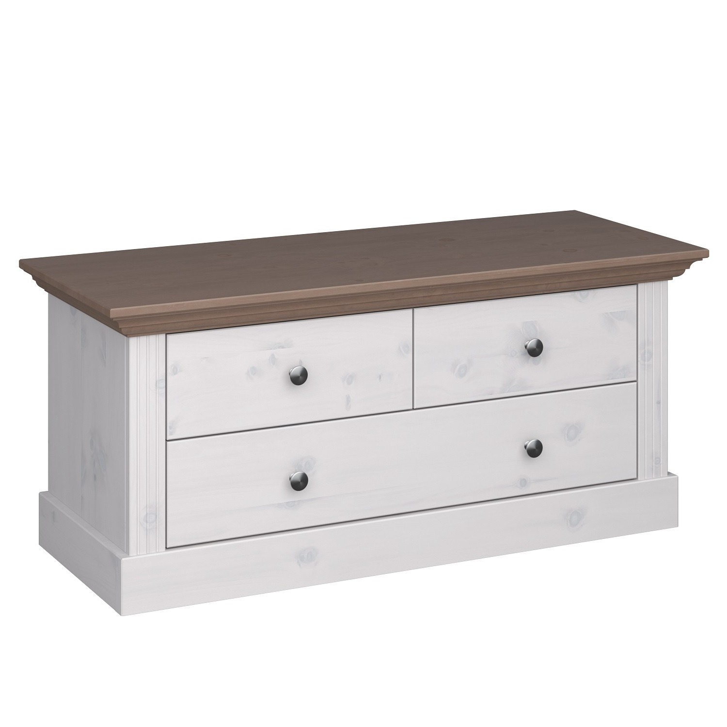 Schoenenbank Monaco 46 cm hoog white wash