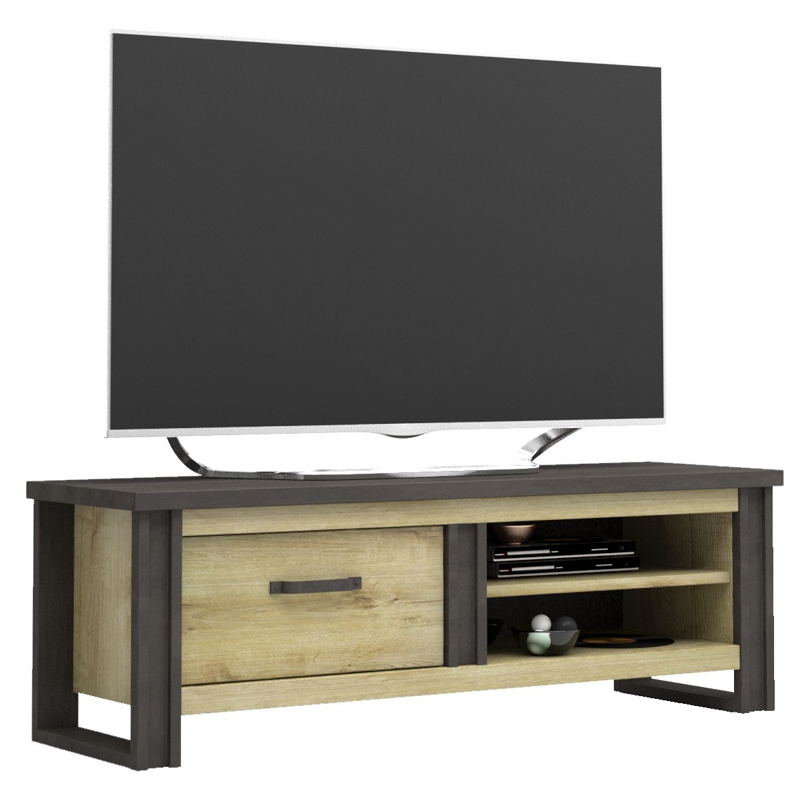 Tv-Meubel Baxter 169 cm breed eiken met antraciet