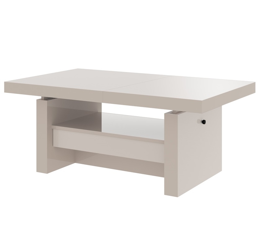 Uitschuifbare salontafel Aversa 120 tot 170 cm breed - Hoogglans cappuccino