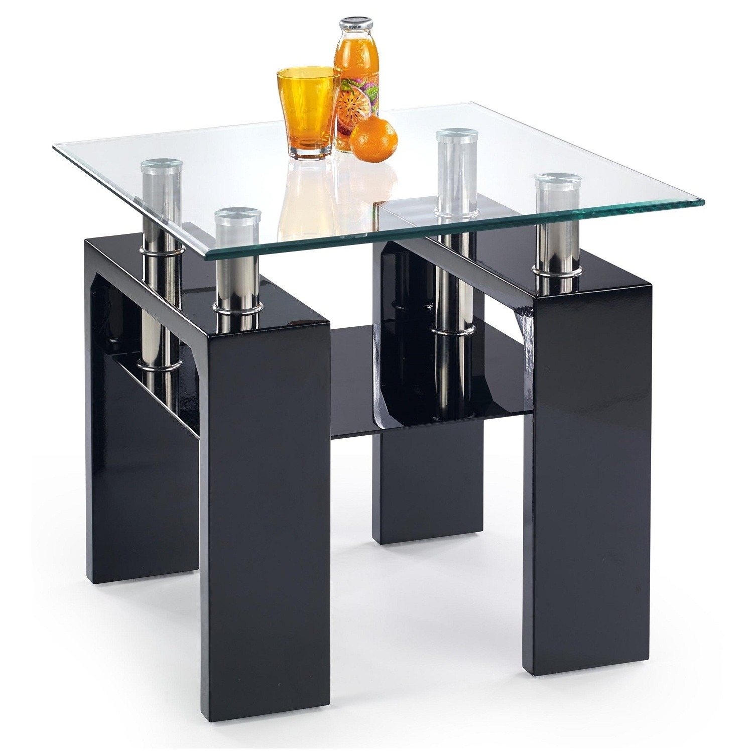 Vierkante salontafel Diana 60x55x60 cm breed in zwart