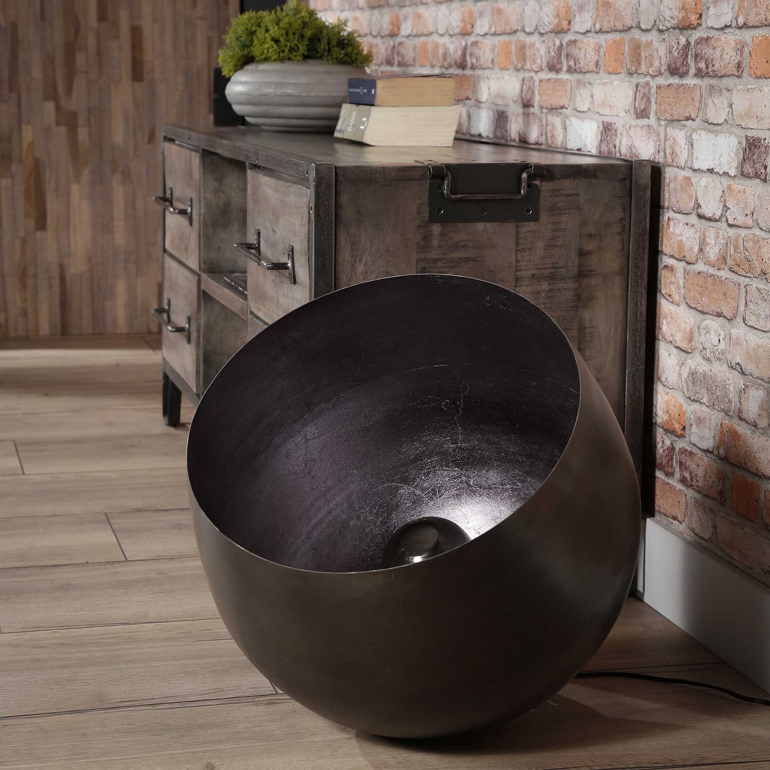 Vloerlamp Basket Ø50 in zwart nikkel