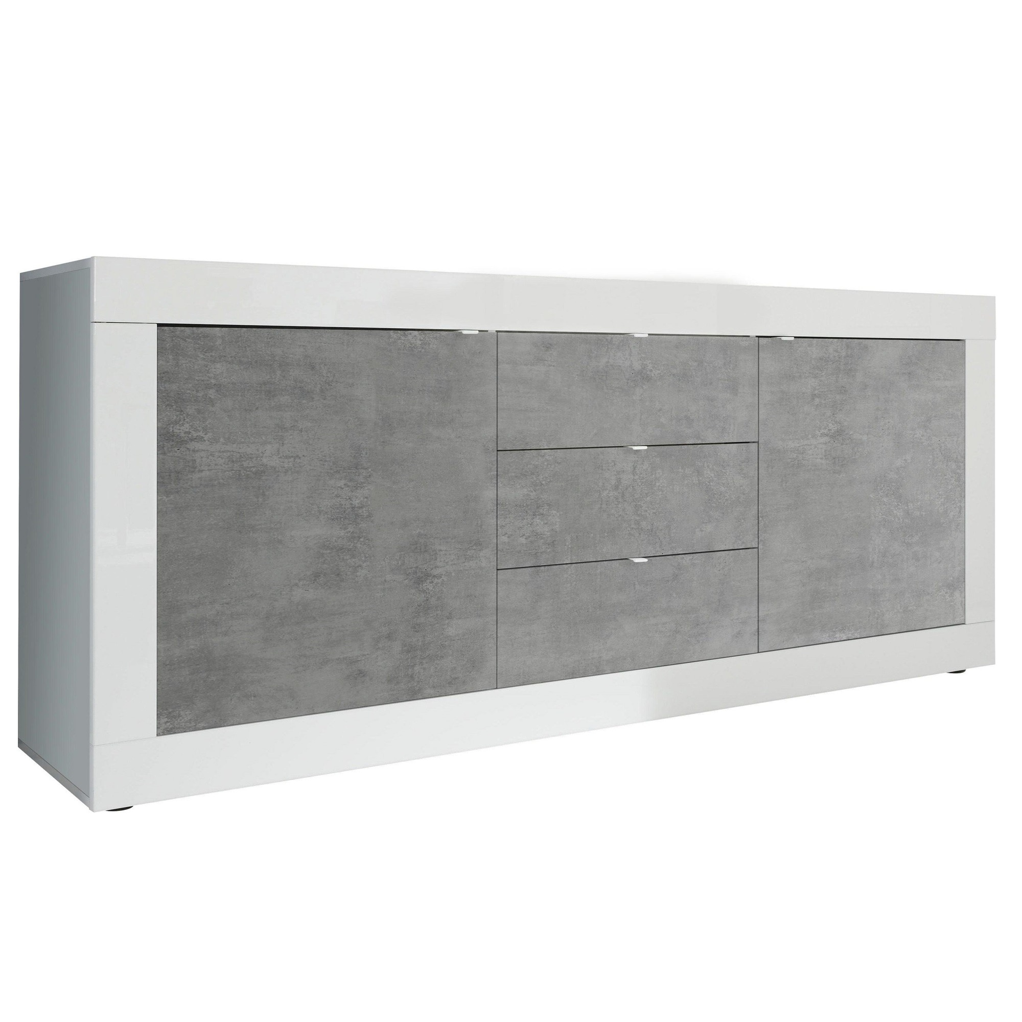 Dressoir Basic 210 cm breed wit met beton