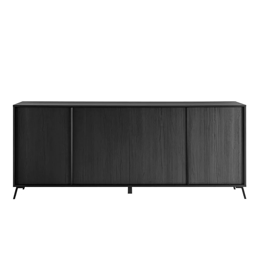 Dressoir Steel 205 cm breed 4 deurs burnt black