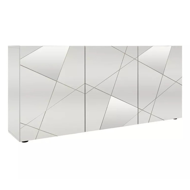 Dressoir Vittoria 181 cm breed 3 deurs hoogglans wit