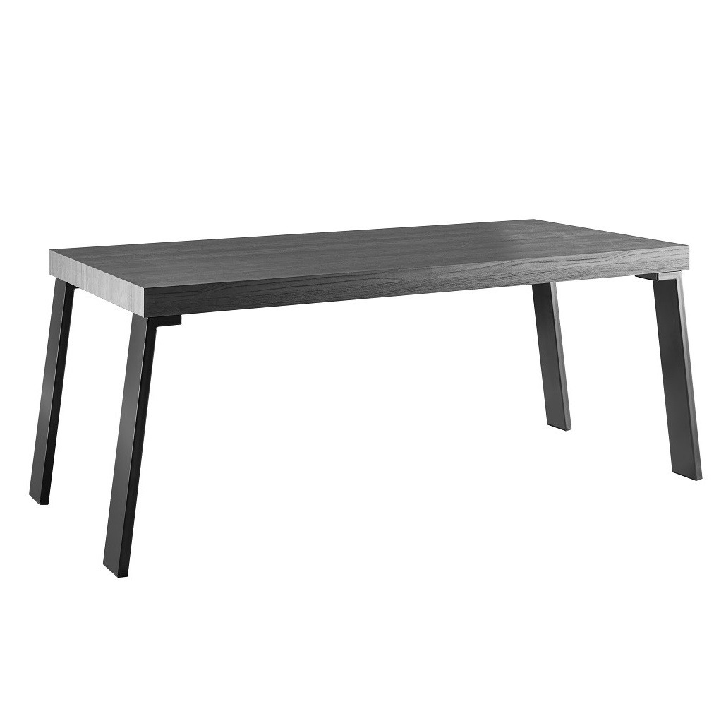 Eettafel Steel 189 cm breed rechthoek burnt black