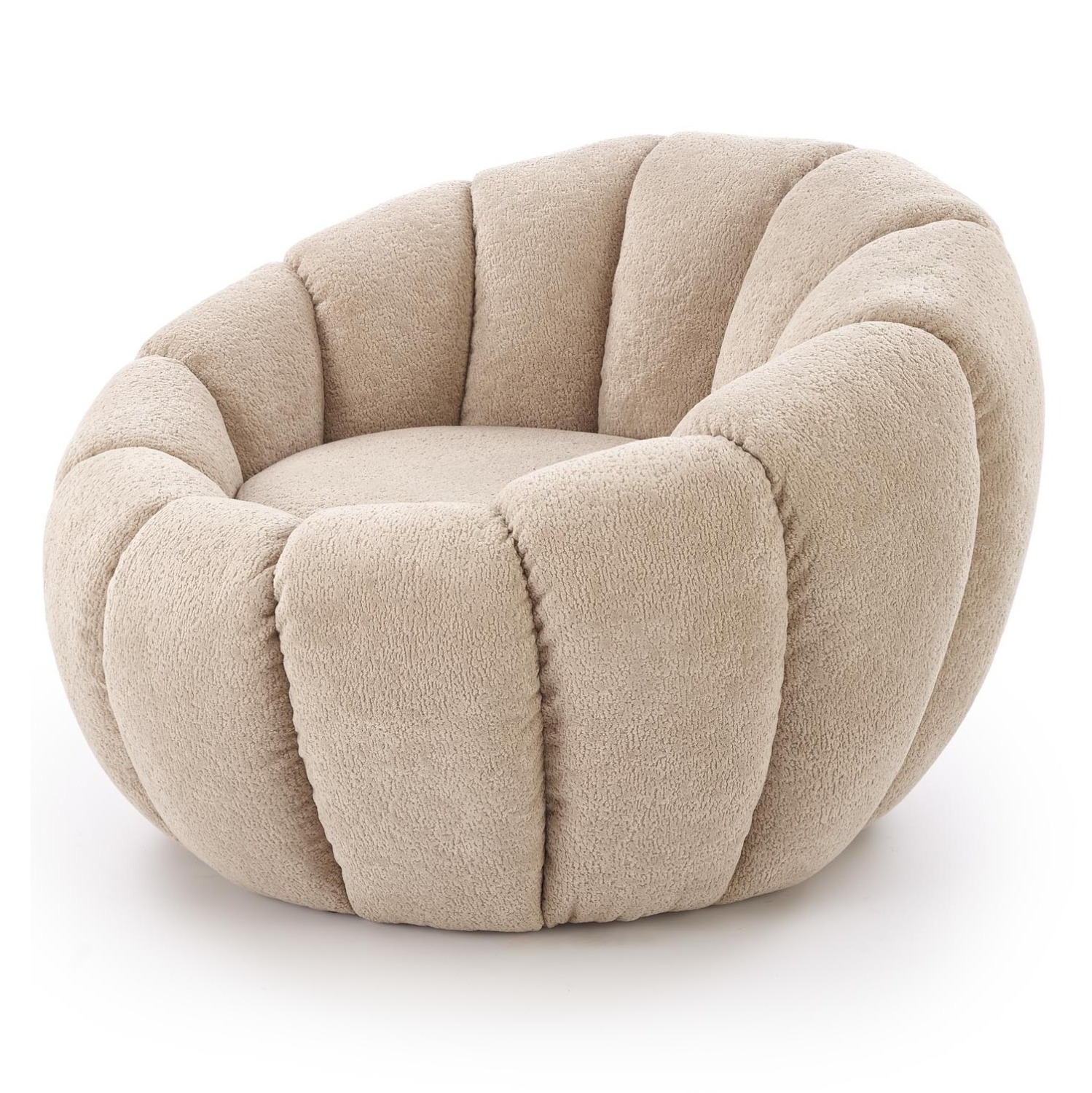 Fauteuil Gaspar rond beige