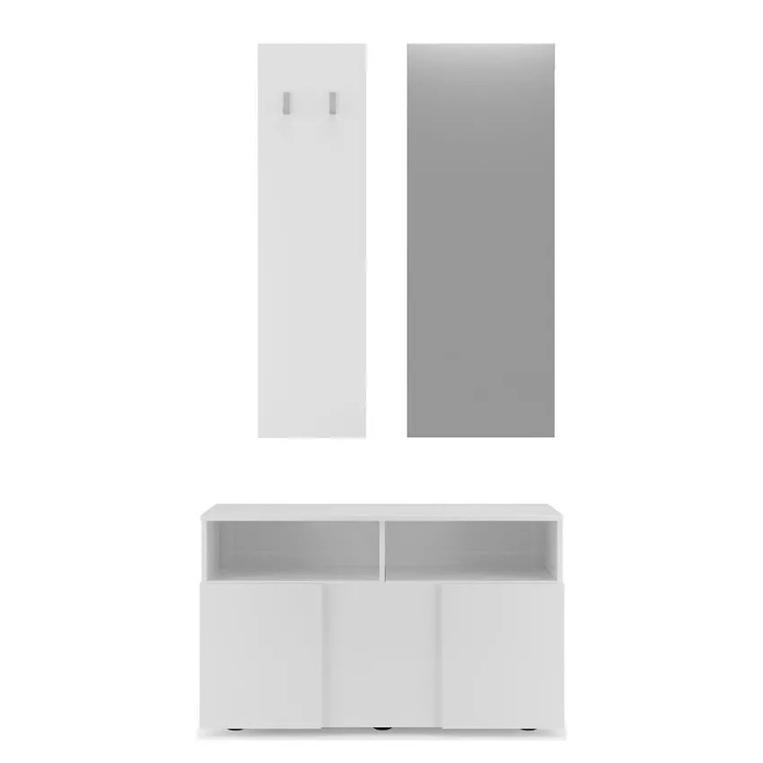 Garderobeset Dama 3-delig hoogglans wit