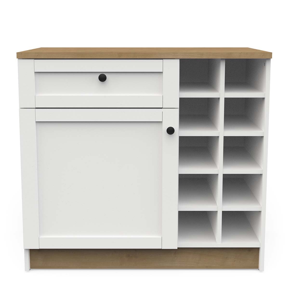 Keukenkast Cottage 94 cm breed wit met eiken