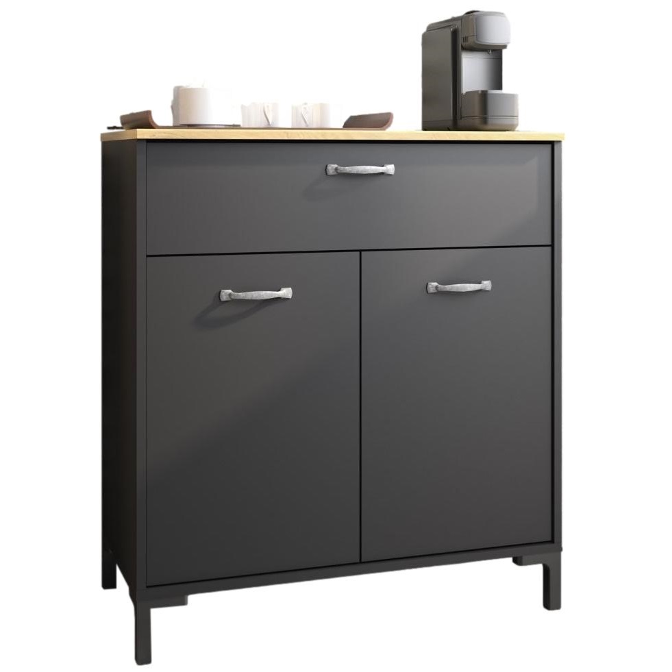 Keukenkast Fano 90 cm hoog antraciet