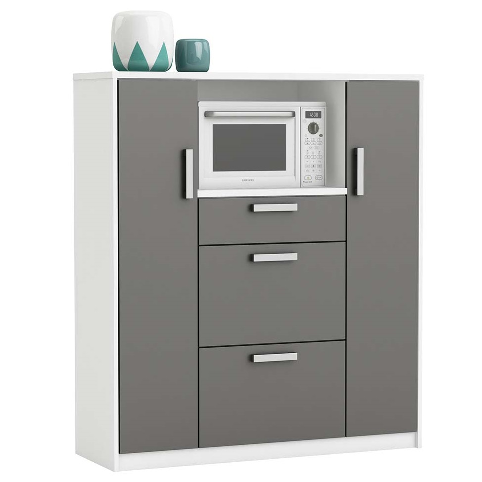 Keukenkast Range 116 cm breed wit met antraciet