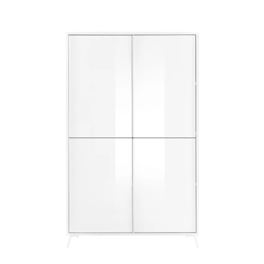 Opbergkast Steel 104x174 cm 4 deurs hoogglans wit