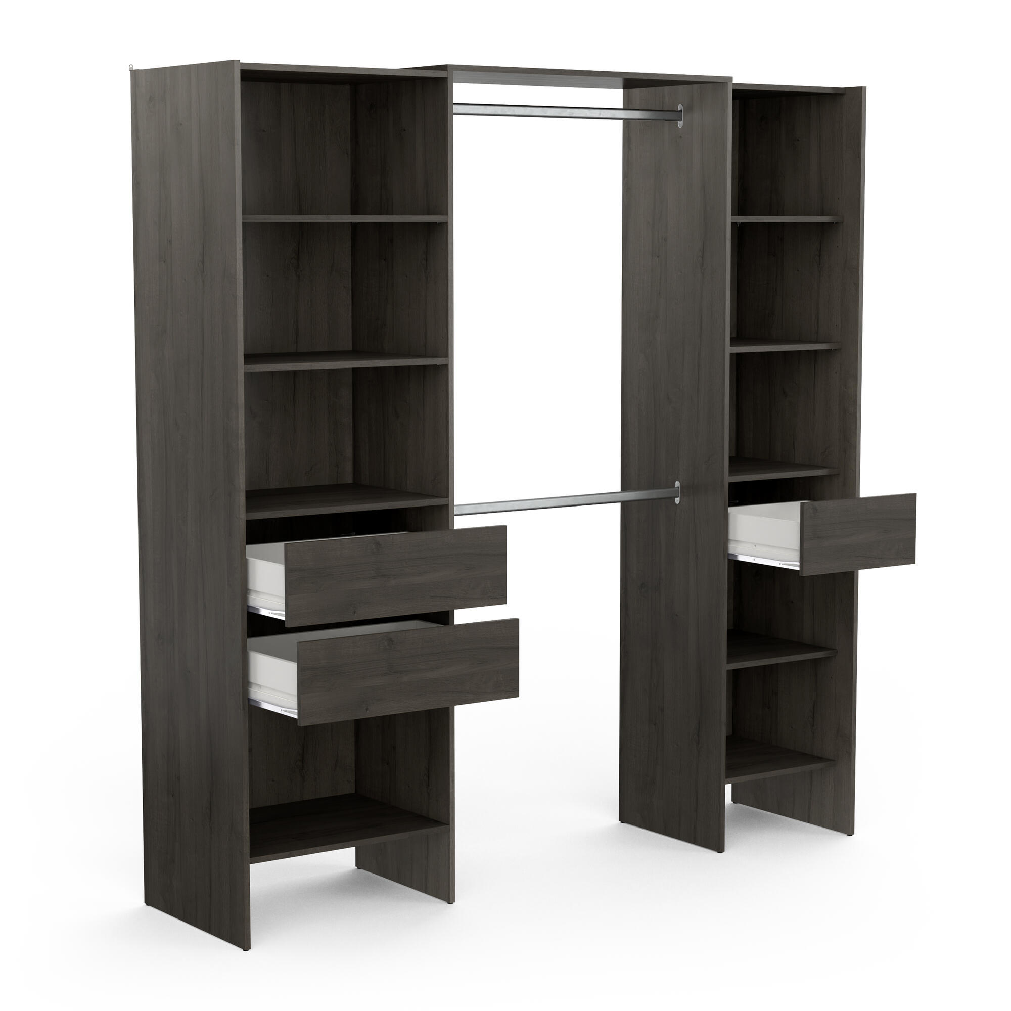 Open kledingkast Miami 192 cm breed zwart eiken