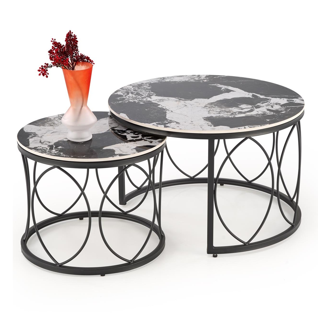 Ronde salontafel Alexandra set van 2 tafels