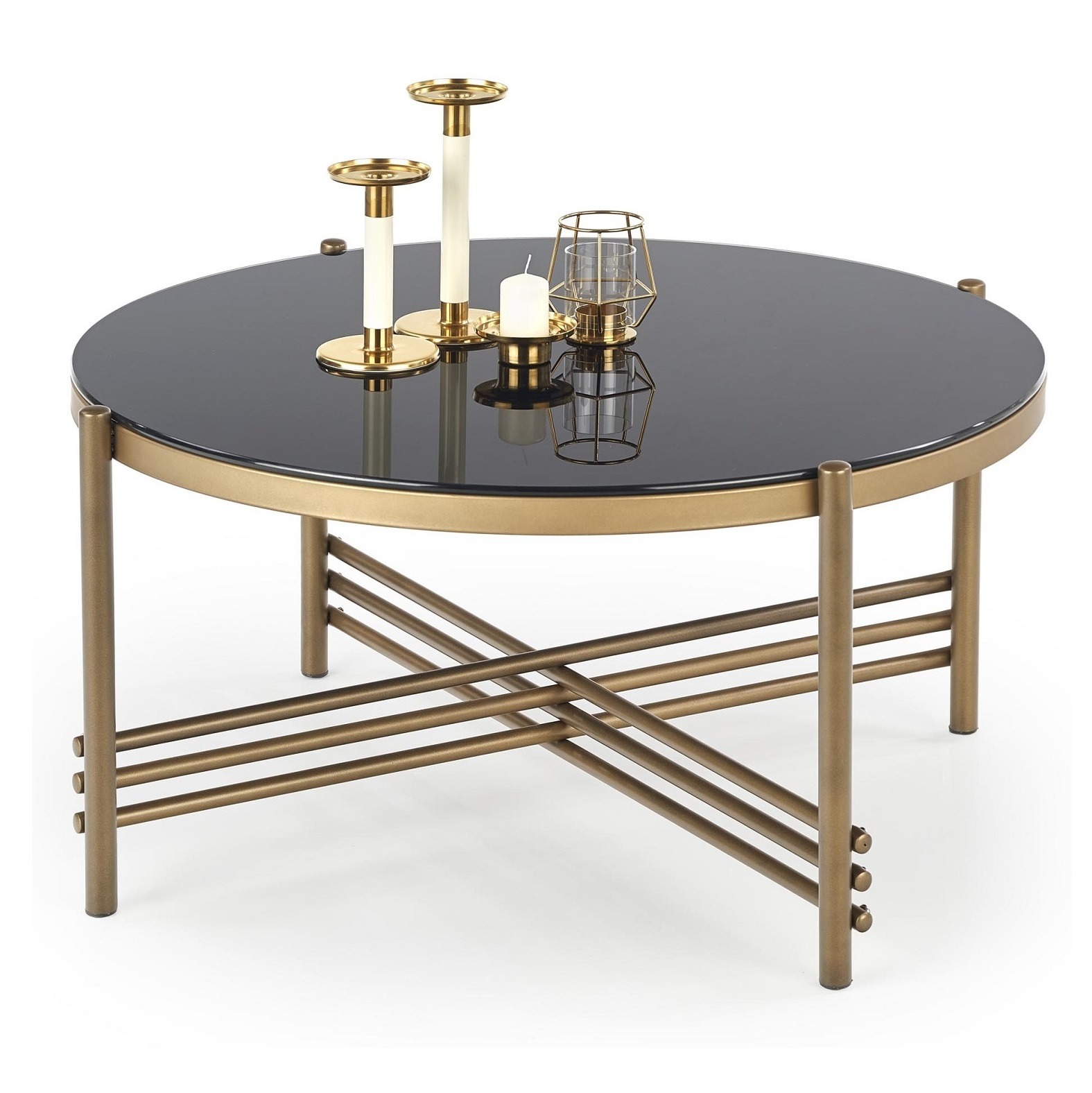 Ronde salontafel Ismena 80 cm breed in zwart