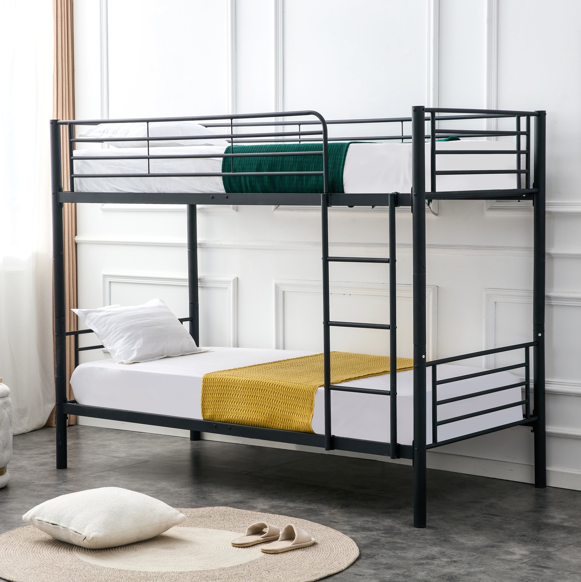 Stapelbed Bunky 90x200 cm zwart metaal