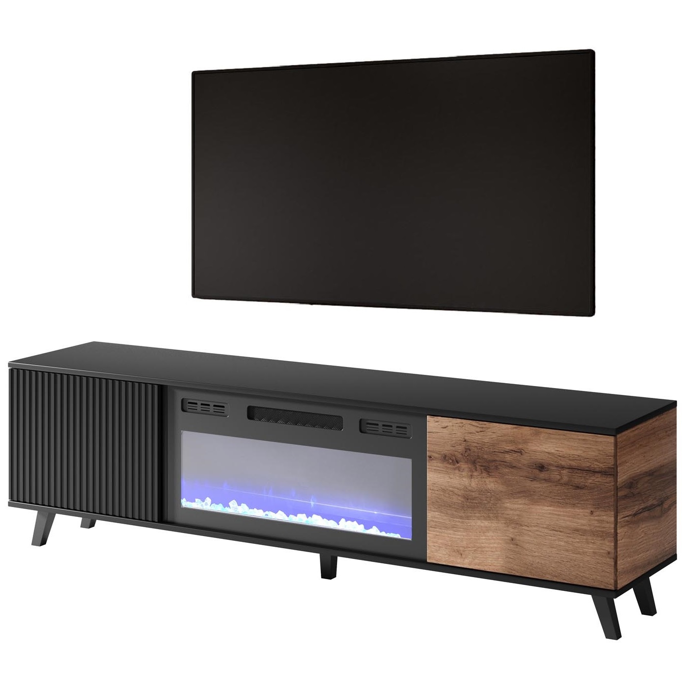 Tv-meubel Random 180 cm breed met sfeerhaard