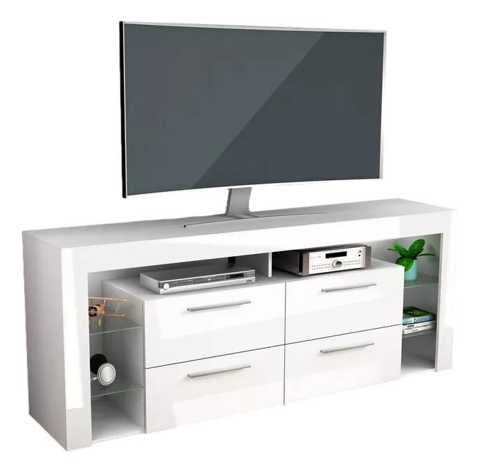 Tv-meubel Raymond met 4 lade 180 cm breed hoogglans wit