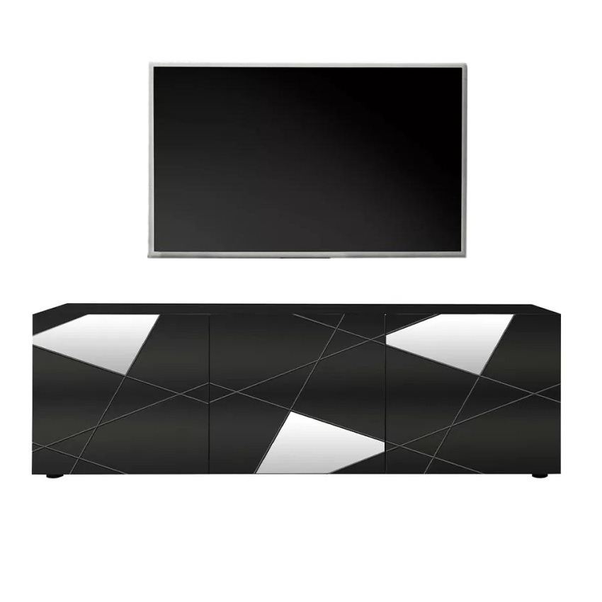 Tv-meubel Vittoria 181 cm breed hoogglans grijs