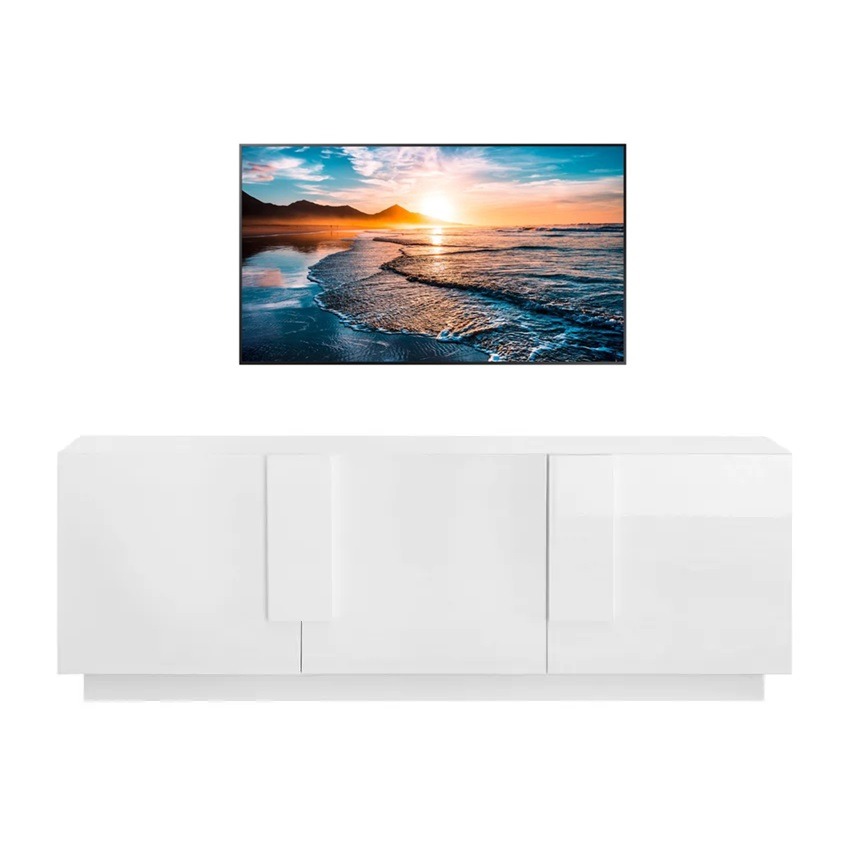 Tv Meubel Jupiter 181 cm breed 3 deurs hoogglans wit