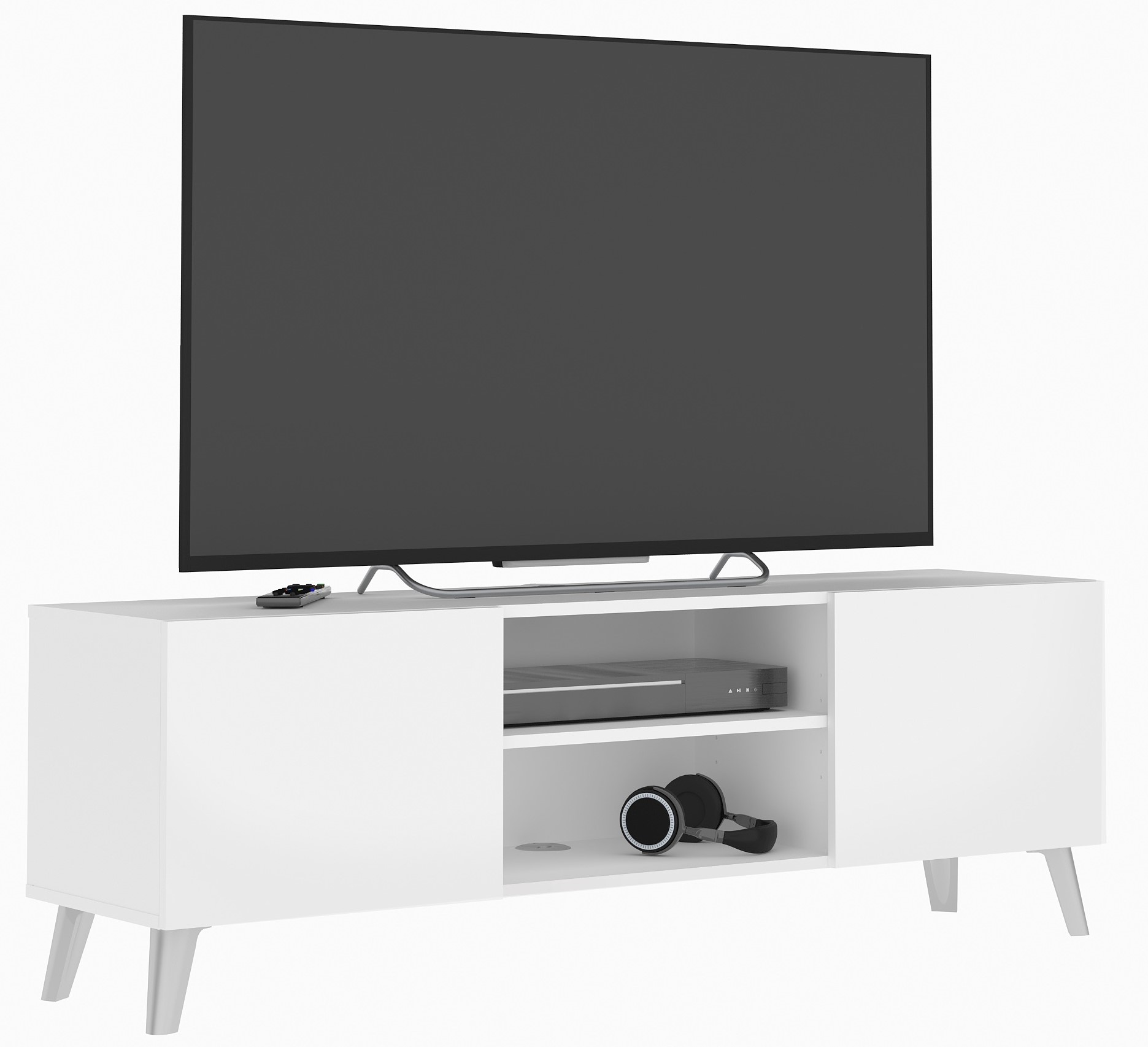 Tv-Meubel Brighton 140 cm Breed wit