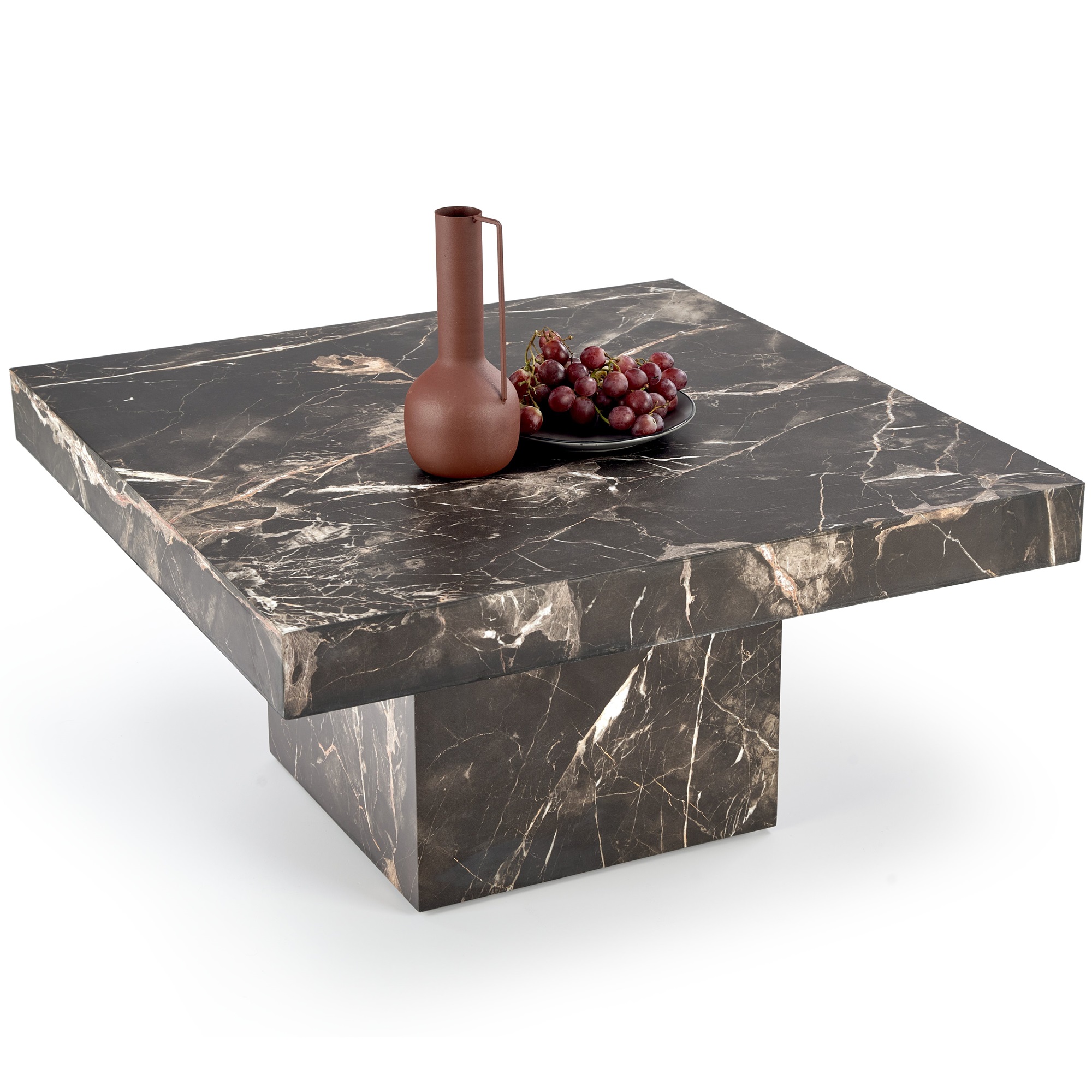 Vierkant salontafel Monolit 80x80 marmer zwart