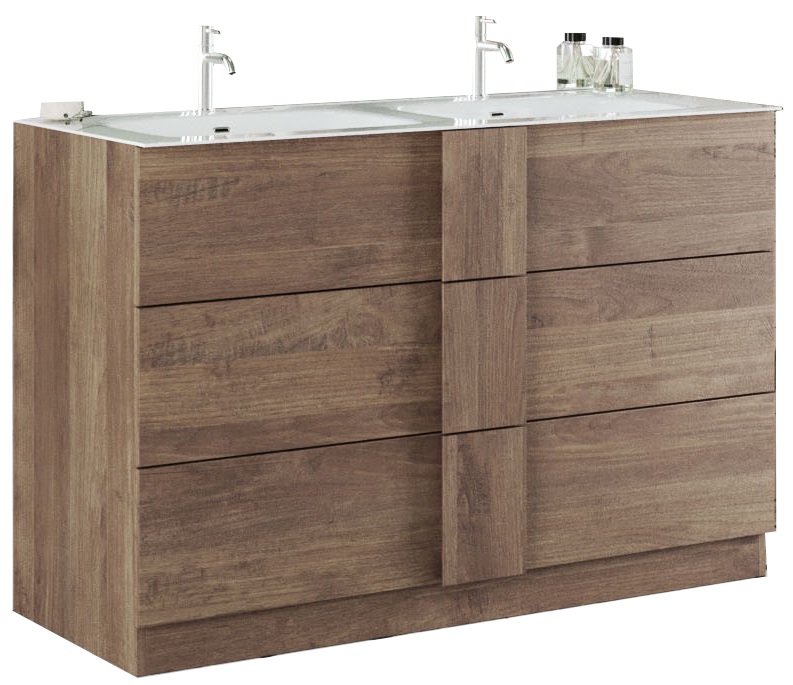 Wastafelonderkast JUPITER 122 cm breed met waskom