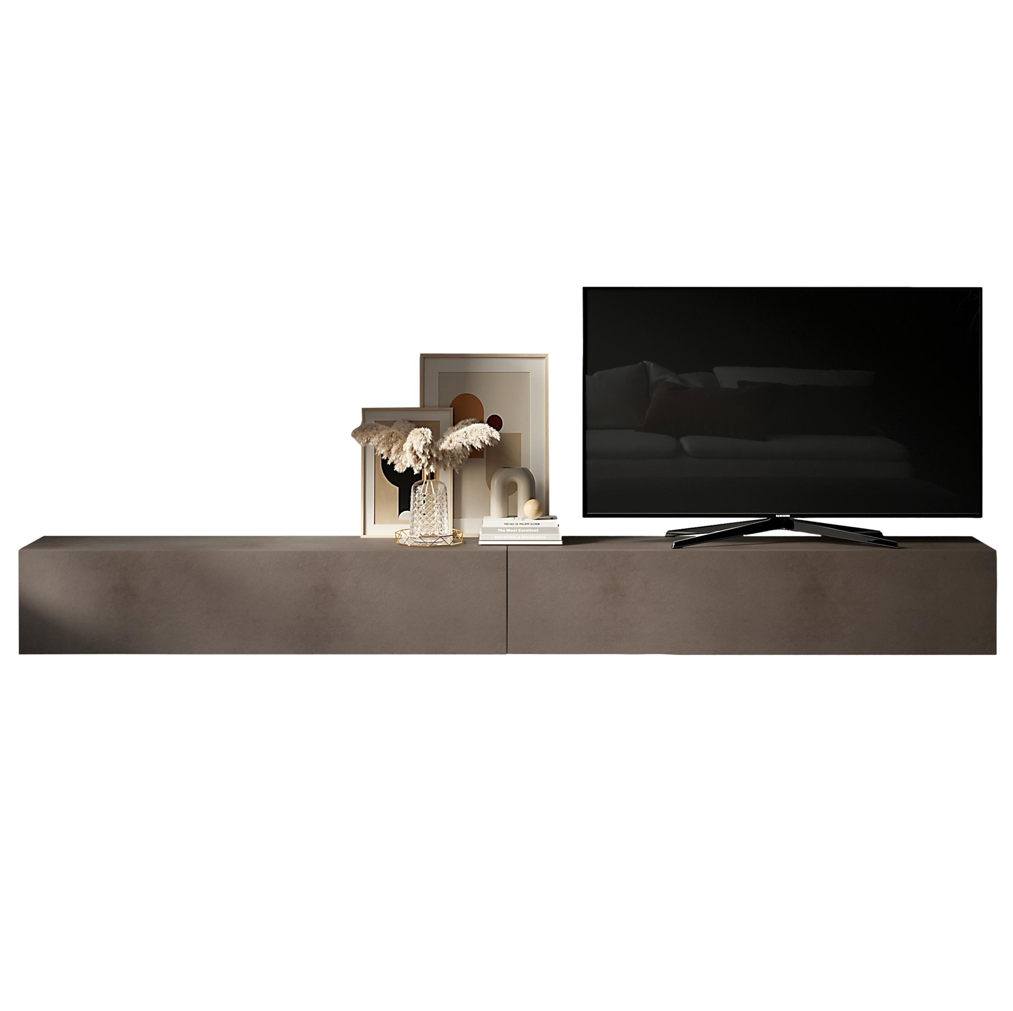 Zwevend Tv-meubel Tesla 276 cm breed brons