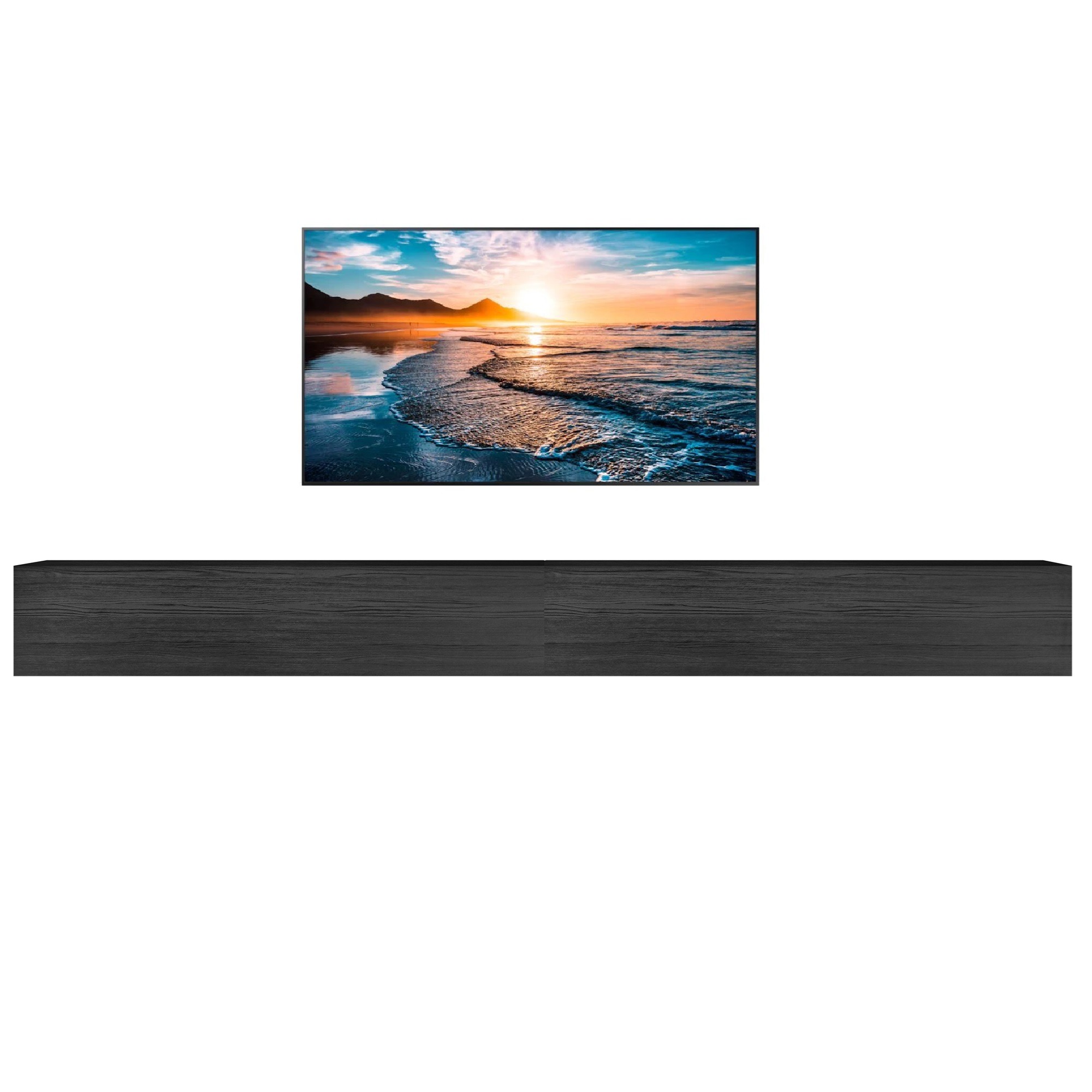 Zwevend Tv-meubel Tesla 276 cm breed burnt black