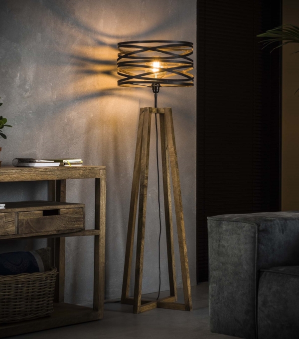Vloerlamp Twister 141 cm hoog in slate grijs