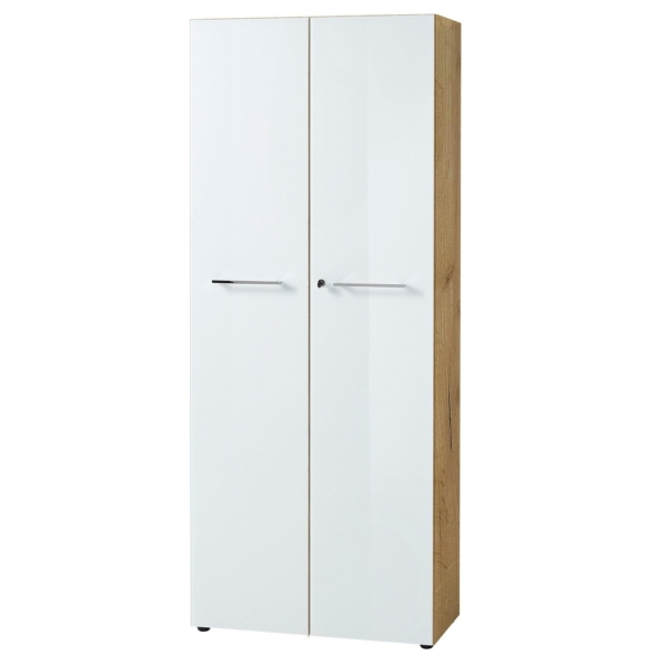 Archiefkast Monteria 197 cm hoog in navarra eiken met wit